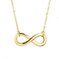 Gold Silver Lucky Number Eight Pendant & Chain