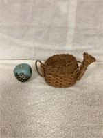 Antique woven basket and Jackie Beshears 190 hand