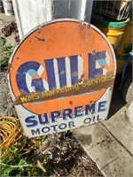 Gulf Metal two sided Sign - 3' Tall, 30" Wide