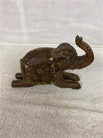 Vintage Wood Carved Elephant with hidden drawer