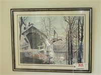 Lot #3535 - Framed print of Mallard Ducks over