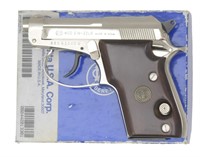 BERETTA NICKEL MODEL 21A SEMI-AUTO PISTOL.