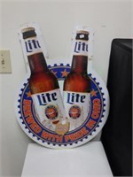 Miller Lite beer metal advertising sign