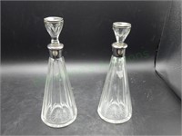 Pair of VTG Art Deco Perfume/Decanter bottles