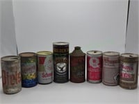 Lot of 7 vintage flat top beer cans USA 1 cone top