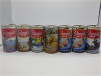 7 VTG Minn flat top beer cans-Schmidt & Schell's