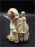 Bone China Angel Figurine playing Cello