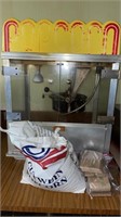 Popcorn machine, popcorn and bags