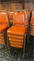 5 dining chairs - orange and copper