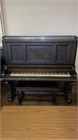 Chicago upright piano and bench