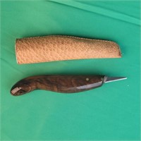 Wood Handle Knife with Case