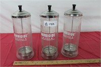 3 Vintage Barbicide Jars