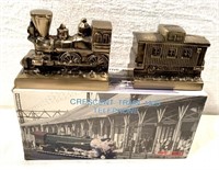 Crescent Telephone Train /Solid Brass Bookends