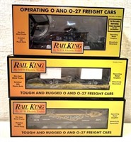 Lot of 3 Rail King Train Cars in boxes