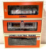 Lot of 3 Lionel Train Cars in boxes