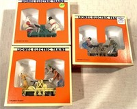 Lot of 3 Lionel Handcars in boxes