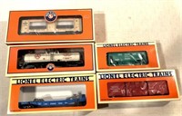 Lot of 5 Lionel Train Cars in boxes