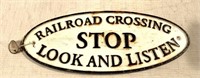 Cast Railroad Crossing Sign