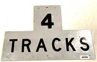 4 Tracks railroad crossing sign