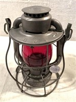 Dietz Vesta Lantern with Red Globe