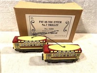 Pair of Marx Trolley Cars Contemporary