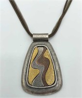 CHICO'S Gold, Silver, Bronze Metallic Pendant &