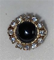 HOLLYWOOD COLLECTION Sterling Onyx & Diamond Ring