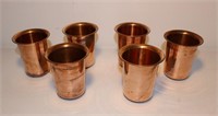 lot 6 solid copper tumblers
