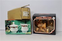 Three Piece Variety Music box and Figurine Lot