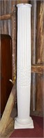 White painted fiberglass molded column, approx. 7'