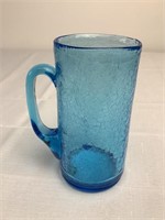 Blue Crackle Glass Mug