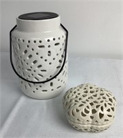 White Cutaway Ceramic Decor, Oleg Cassini
