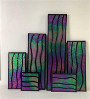 6 Piece Colored Glass Wall Art