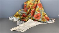 Shinawarra Silk Scarf & Vintage Gloves