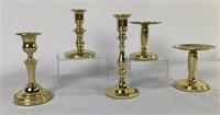 Lot of 5 Baldwin Brass Candle Holders