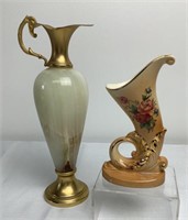Stone & Brass Ewer and Spaulding China Vase