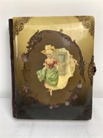 Antique Celluloid Cabinet Card Photo Album