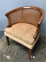 Vintage Cane Barrel Back Chair