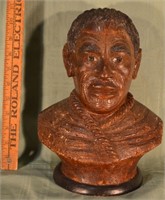 Early Continental carved resin bust of native elde