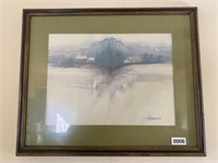 Framed Frank Ackerman watercolor picture