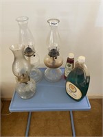 Lot of oils lamps and lamp oil