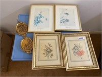 Lot of gold and painted gold wooden frames