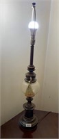 Brass lamp with clear center globr