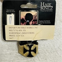 NEW - Gold Cross Hair Ringz