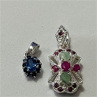 1.25ctw Ruby and Emerald Pendant