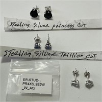 (3) Pairs of Sterling Silver Earrings