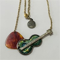 RARE - KAY ADAMS Guitar and Pick Necklace