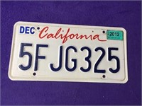 California License Plate Has Tags 325
