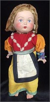 13” Antique Paper Mache Doll -