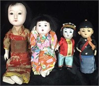 (4) Japanese Composition & Bisque Dolls -
